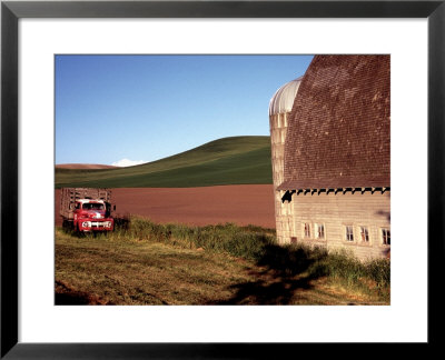 Barn And Truck In Palouse Area, Washington, Usa by Janell Davidson Pricing Limited Edition Print image