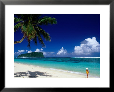 Female Tourist On Lalomanu Beach, Upolu, Samoa by Peter Hendrie Pricing Limited Edition Print image