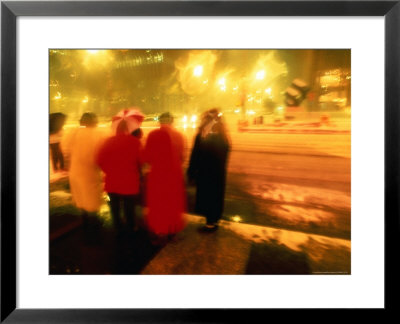 Commuting In A Snowstorm, New York City, New York, Usa by Ray Laskowitz Pricing Limited Edition Print image