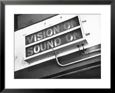 Electrical Sign Showing That The Sound And Vision Are On In The Bbc Television Studio by William Vandivert Pricing Limited Edition Print image
