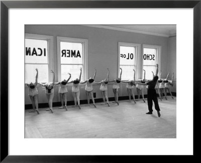 Dancers At George Balanchine's School Of American Ballet Lined Up At Barre During Training by Alfred Eisenstaedt Pricing Limited Edition Print image
