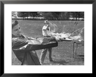 Trick Shot Champ Bob Geesey Shattering Egg by Bernard Hoffman Pricing Limited Edition Print image