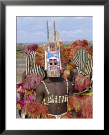 Dogon Tribesman Wearing Antelope Mask And Headress, Mali, Africa by Simon Westcott Pricing Limited Edition Print image