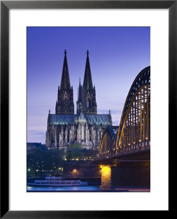 Evening, Cologne Cathedral And Hohenzollern Bridge, Cologne, Rhineland-Westphalia, Germany by Walter Bibikow Pricing Limited Edition Print image