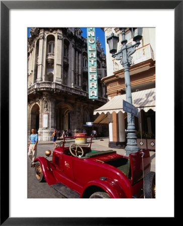Old American Car In Front Of Hotel Inglaterra, Havana, Cuba by Doug Mckinlay Pricing Limited Edition Print image