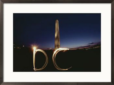 The Letters Dc Produced By A Flashlight Greet Visitors To The Mall by Karen Kasmauski Pricing Limited Edition Print image