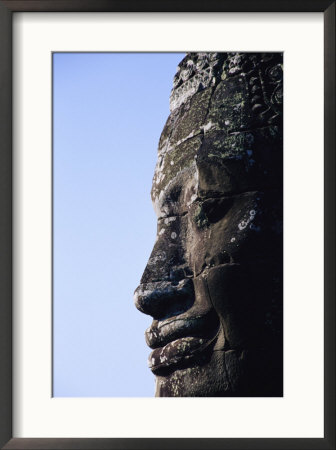 Side Profile Of Of The Face Of Avalokiteshvara In The Bayon Temple by Gina Martin Pricing Limited Edition Print image