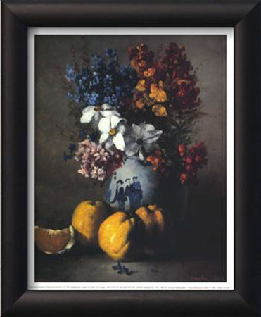 Vase Of Flowers & Fruit by Germain Theodore Ribot Pricing Limited Edition Print image