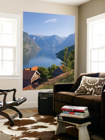 Otternes Mountain Village, Nr Flam, Aurlandsfjord, Norway by Peter Adams Pricing Limited Edition Print image