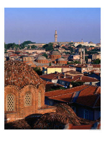 Byzantine Church In Foreground And Minaret Of Suleymaniye Mosque In Background, Istanbul, Turkey by Izzet Keribar Pricing Limited Edition Print image