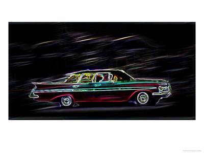 Digitally Manipulated Picture Of A Car In Motion by Gale Beery Pricing Limited Edition Print image