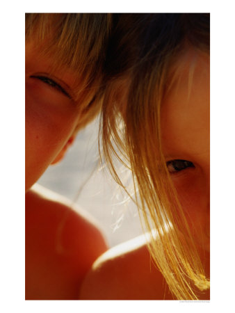 Cropped Portrait Of Children At Beach, French Polynesia by Philip & Karen Smith Pricing Limited Edition Print image