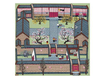 Courtyard House In Spring by Bai Yan Pin Pricing Limited Edition Print image