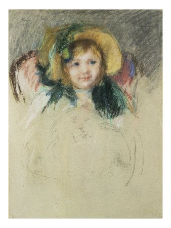 Sara In A Bonnet With A Plum Hanging Down At Left by Mary Cassatt Pricing Limited Edition Print image