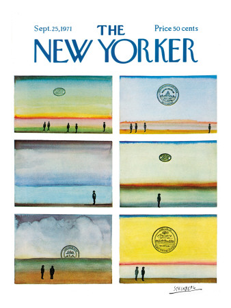 The New Yorker Cover - September 25, 1971 by Saul Steinberg Pricing Limited Edition Print image