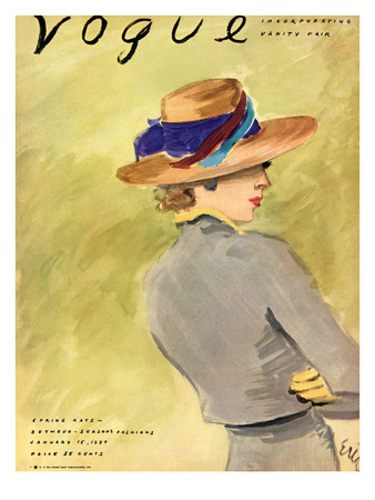 Vogue Cover - January 1937 by Carl Eric Erickson Pricing Limited Edition Print image