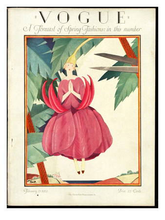 Vogue Cover - February 1924 by George Wolfe Plank Pricing Limited Edition Print image