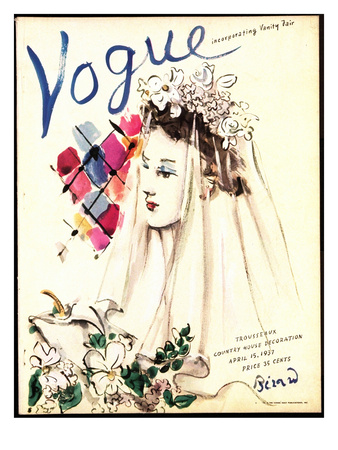 Vogue Cover - April 1937 by Christian Berard Pricing Limited Edition Print image