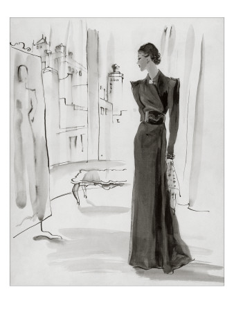 Vogue - November 1936 by Rene Bouet-Willaumez Pricing Limited Edition Print image