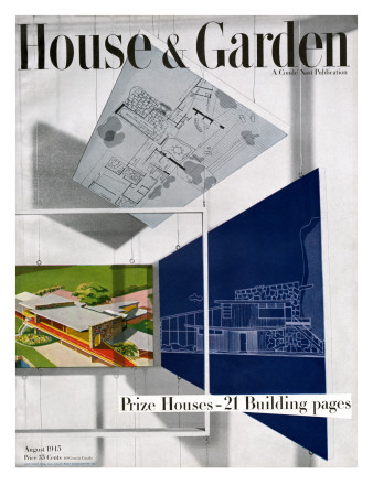 House & Garden Cover - August 1945 by Howard Beyer Pricing Limited Edition Print image