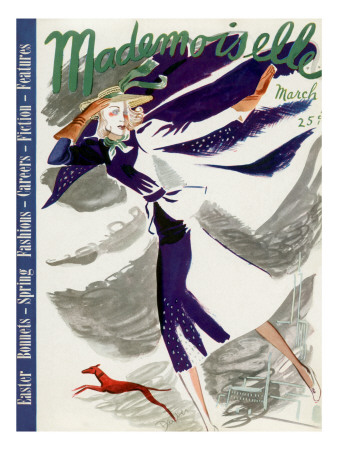 Mademoiselle Cover - March 1937 by Elizabeth Dauber Pricing Limited Edition Print image