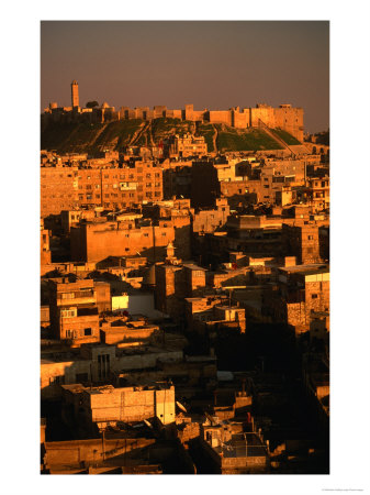 Overhead Of Town Looking Towards Citadel, Aleppo, Syria by Mark Daffey Pricing Limited Edition Print image