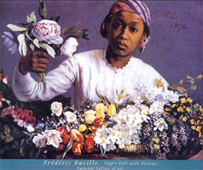 Negro Girl With Peonies by Frederic Bazille Pricing Limited Edition Print image