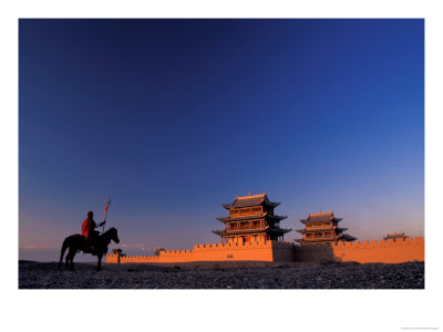 Soldier Guarding Jiayuguan Fortress, Great Wall, China by Keren Su Pricing Limited Edition Print image
