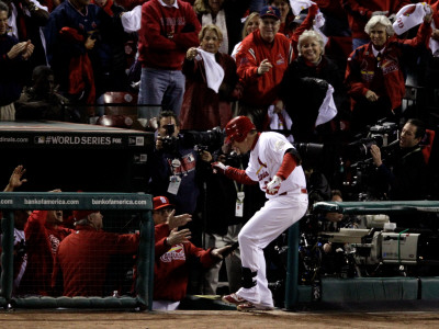 2011 World Series Game 7 - Rangers V Cardinals, St Louis, Mo - October 28: Allen Craig by Rob Carr Pricing Limited Edition Print image