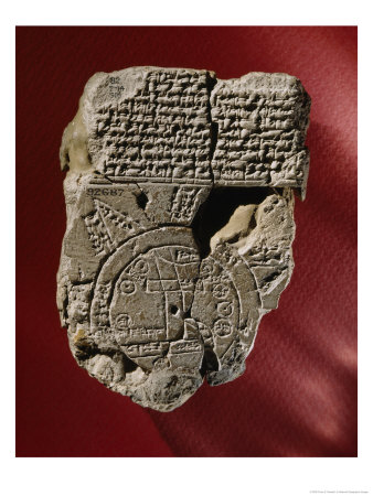A Mesopotamian World Map And Its Accompanying Text Written In Cuneiform Found On A Clay Tablet by Victor R. Boswell Pricing Limited Edition Print image