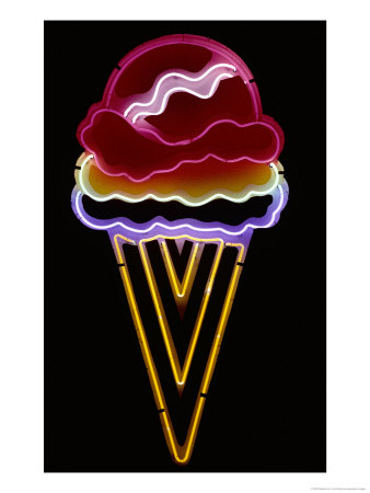 A Neon Cone Glows Invitingly In The Dark by Stephen St. John Pricing Limited Edition Print image