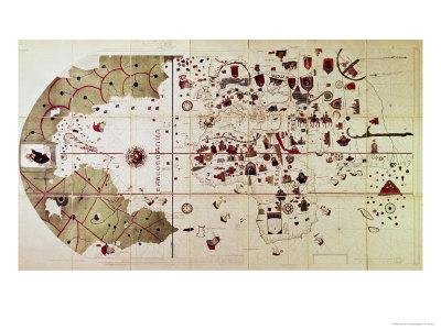Map Of The Old And New Worlds, Circa 1500 by Juan De La Cosa Pricing Limited Edition Print image