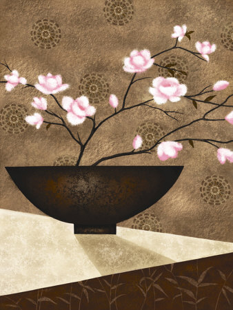 Cherry Blossom In Bowl by Jo Parry Pricing Limited Edition Print image
