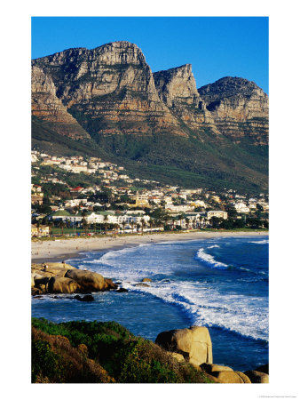 Overhead Of Camps Bay With Twelve Apostles In Background, Cape Town, South Africa by Craig Pershouse Pricing Limited Edition Print image