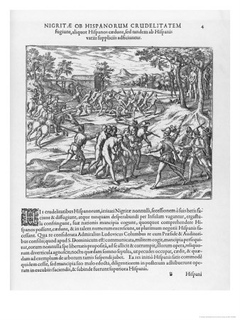 Several Of The Slaves On Hispaniola by Theodor De Bry Pricing Limited Edition Print image