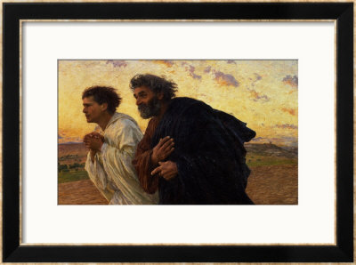 Disciples Peter And John Running To The Sepulchre On Morning Of Resurrection, Circa 1898 by Eugene Burnand Pricing Limited Edition Print image