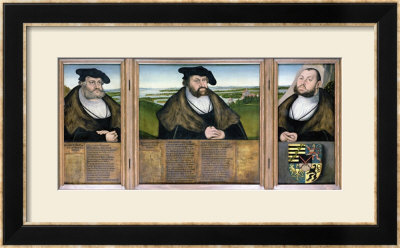 Electors Of Saxony Friedrich The Wise Johann The Steadfast And Johann Friedrich The Magnanimous by Lucas Cranach The Elder Pricing Limited Edition Print image