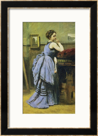 The Woman In Blue, 1874 by Jean-Baptiste-Camille Corot Pricing Limited Edition Print image