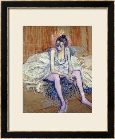 A Seated Dancer With Pink Stockings, 1890 by Henri De Toulouse-Lautrec Pricing Limited Edition Print image