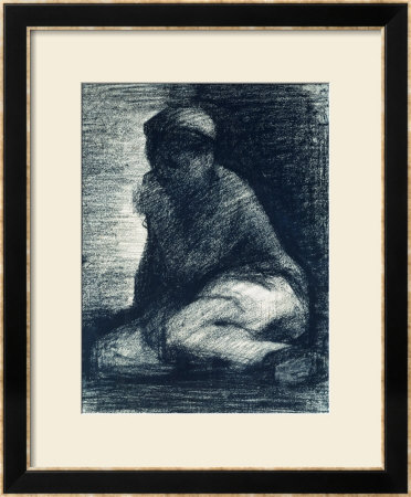 A Young Man Crouching, Circa 1882 by Georges Seurat Pricing Limited Edition Print image
