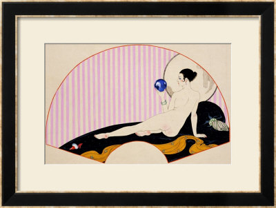 Odalisque With A Crystal Ball, Dated 1920 by Georges Barbier Pricing Limited Edition Print image