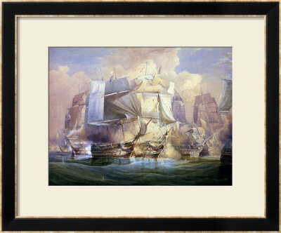The Battle Of Trafalgar, The Beginning Of The Action, 21St October 1805 by William John Huggins Pricing Limited Edition Print image