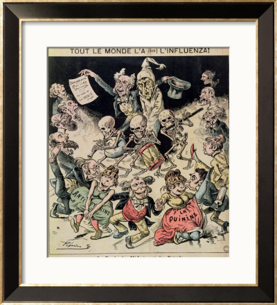 Caricature Of The Influenza Epidemic Of 1820, Circa 1889 by Pepin Pricing Limited Edition Print image