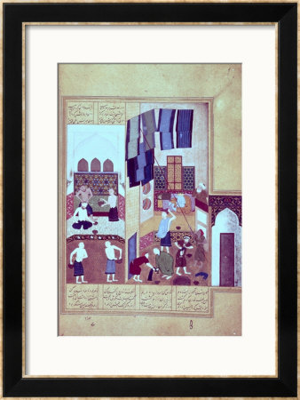 A Public Bath, From The Khamsa Of Nizami, 1494 by Kamal-Udin Bihzad Pricing Limited Edition Print image