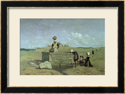 Breton Women At The Well Near Batz, Circa 1842 by Jean-Baptiste-Camille Corot Pricing Limited Edition Print image