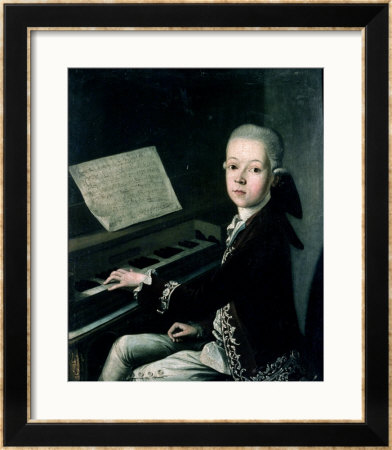 Portrait Of Carl Graf Firmian At The Piano, Formerly Thought To Be Mozart (1756-91) by Franz Thaddaus Helbling Pricing Limited Edition Print image