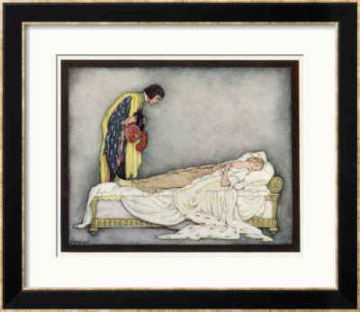 The Prince Looks Down On Sleeping Beauty Wondering How To Wake Her by Jennie Harbour Pricing Limited Edition Print image
