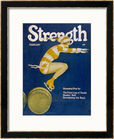 Strength: Girl Ice Skating Over Barrels by W.N. Clyment Pricing Limited Edition Print image