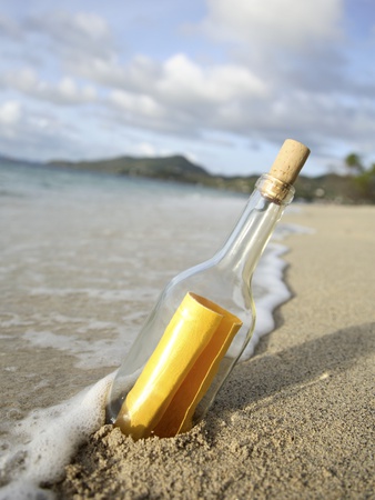 Message In Bottle On Beach by Donald Nausbaum Pricing Limited Edition Print image