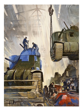 Tanks Roll Out Of An American Assembly Line During World War Ii by National Geographic Society Pricing Limited Edition Print image